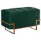 Fabulaxe Velvet Storage Ottoman Stool Box with Abstract Golden Legs - Decorative Sitting Bench, Green Large QI003939.GN.L - alternate 1
